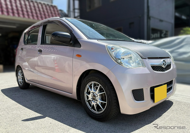 テイン フレックスZ　ダイハツ・ミラ装着例（基準車高純正比：フロント 40mmダウン / リア 50mmダウン）