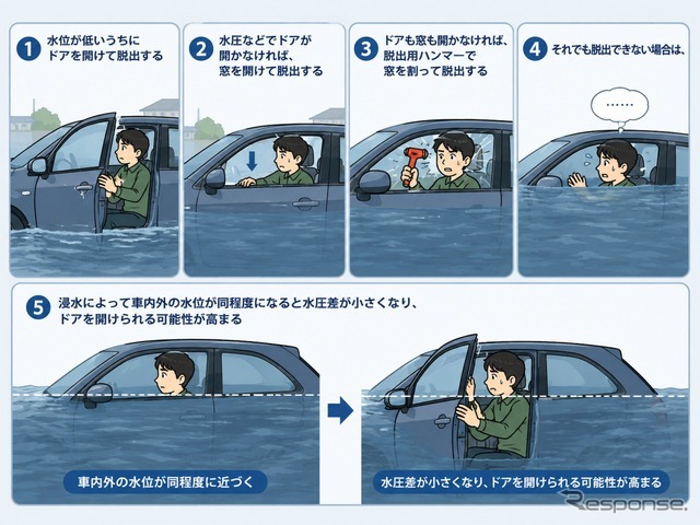 水没車からどう脱出？