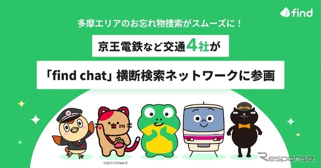 京王電鉄など交通4社が「find chat」横断検索ネットワークに参画