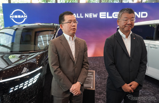「Uberプレミアム」に新型日産『エルグランド』を導入するIBIグループと日の丸リムジンの担当者