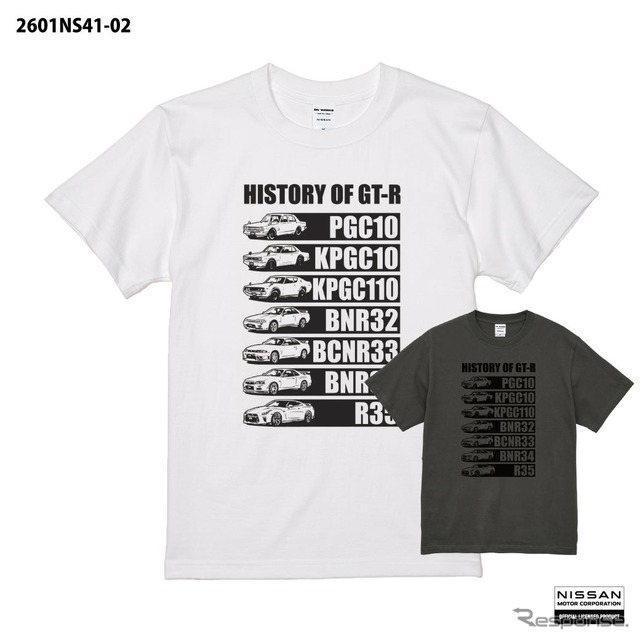 「NISSAN HISTORY OF GT-R Tシャツ」