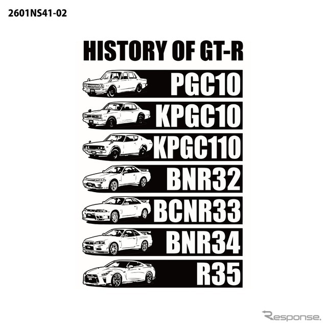 「NISSAN HISTORY OF GT-R Tシャツ」