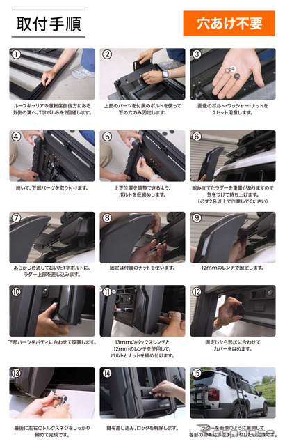 クラフトワークス『ランドクルーザー250』専用「展開式サイドラダー」