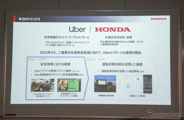 ホンダとウーバーとの連携による二輪安全普及への取り組み