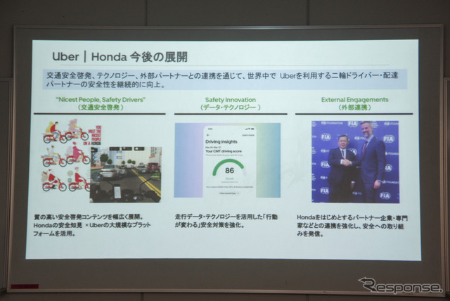 ホンダとウーバーとの連携による二輪安全普及への取り組み