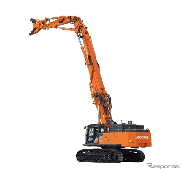 日立建機のマルチブーム解体仕様機 ZX500LCK-7、モンスタハイリフト仕様