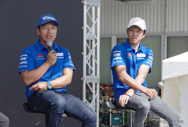 「チームスズキCNチャレンジ」津田拓也選手（左）と水野涼選手（右）