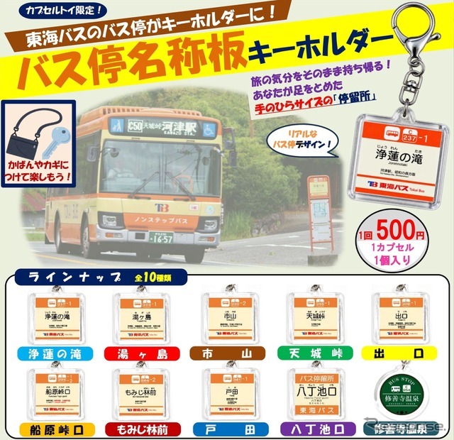 バス停名称板キーホルダー（商品イメージ）