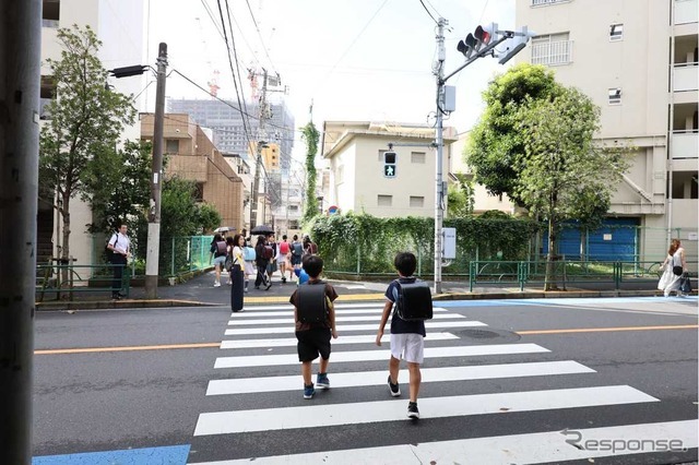 笹塚小学校近くの横断歩道