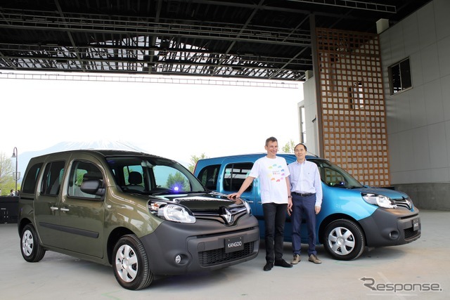 ルノー本社小型商用車担当プログラムダイレクターのフィリップ・カイエット氏（左）とルノー・ジャポン取締役社長の大極司氏（右）