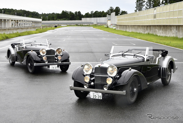 アルヴィスのコンティニュエーションシリーズ『4.3リッター・バンデン・プラ・ツアラー』（右）と1937年当時の車両