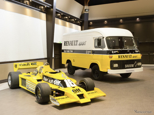 ルノーのタイプフェイス、1978年～。F1マシンは更新前。