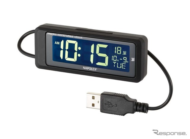 車用電波時計（常時点灯タイプ USB） Fizz-1083（Fizz）。