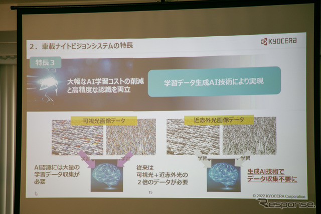 夜でも霧でも安全運転を支援、2種の光学センサー…京セラ「車載ナイトビジョンシステム」