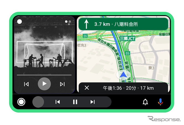 Yahoo!カーナビと音楽再生アプリなどを分割表示