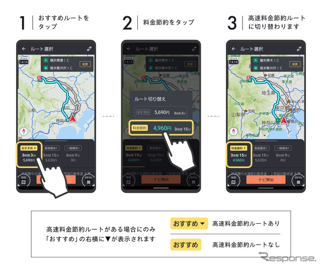 高速料金節約ルートの使い方