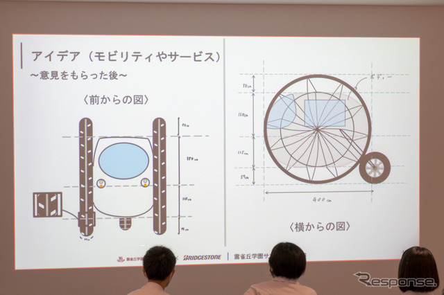 大きなタイヤが特徴的で、シンプルな構造で故障しづらい利点もある。