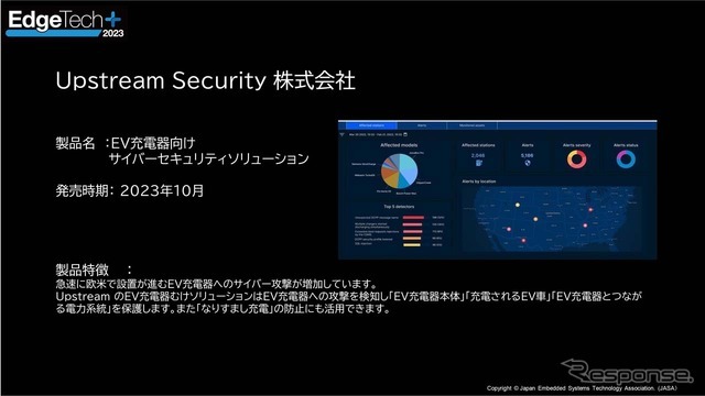 出展予定の新製品　Upstream Security「EV充電器向けサイバーセキュリティソリューション」