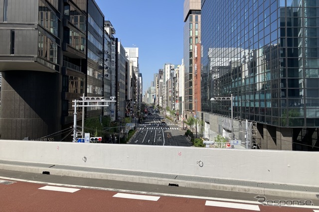 GINZA SKY WALK 2024：外堀通り、銀座方面